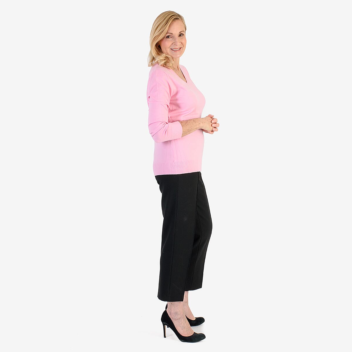 Pure &amp; Natural V-Neck Jumper (Size 20) - Light Pink 8267120 3