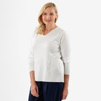 Pure & Natural V-Neck Jumper (Size 20) - White