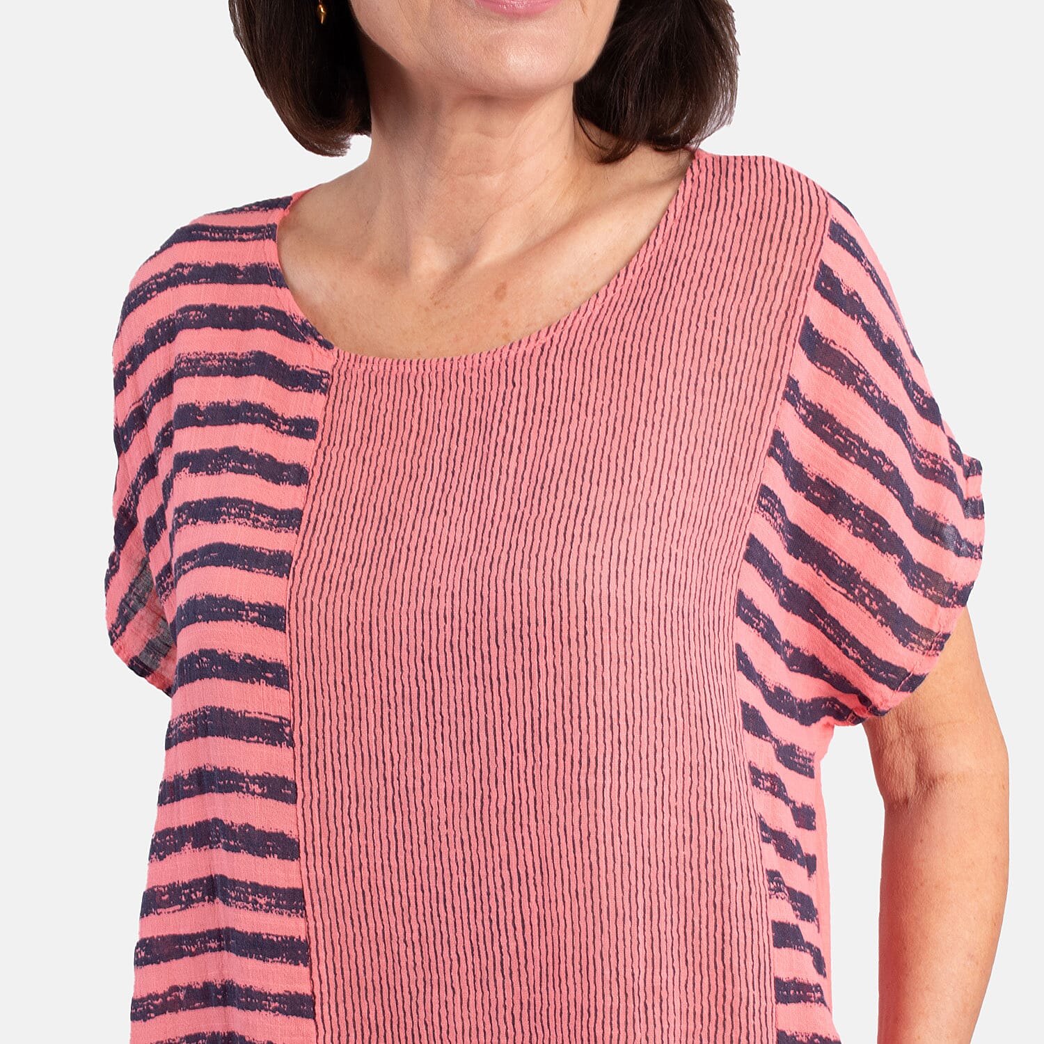 Pure and Natural 100% Cotton Woven Dress (One Size, 8-16) - Peach 7823543 5