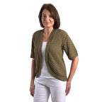 Pure and Natural Cotton Blend Summer Bolero (Size L-XL) - Khaki