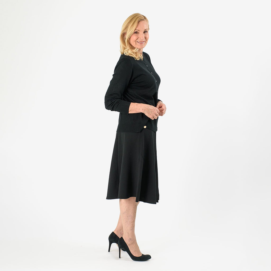 Pure And Natural Crew Neck Cardigans (Size 10) - Black