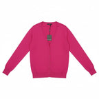 Pure and Natural Crew Neck Cardigan (Size 18) - Fuchsia