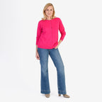 Pure and Natural Crew Neck Cardigan (Size 16) - Fuchsia