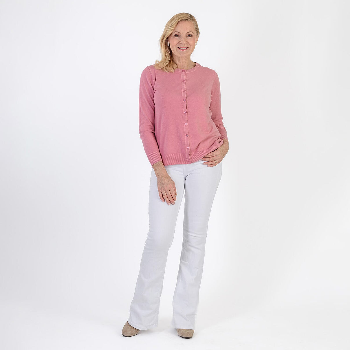 Pure and Natural Crew Neck Cardigan 8094265 1
