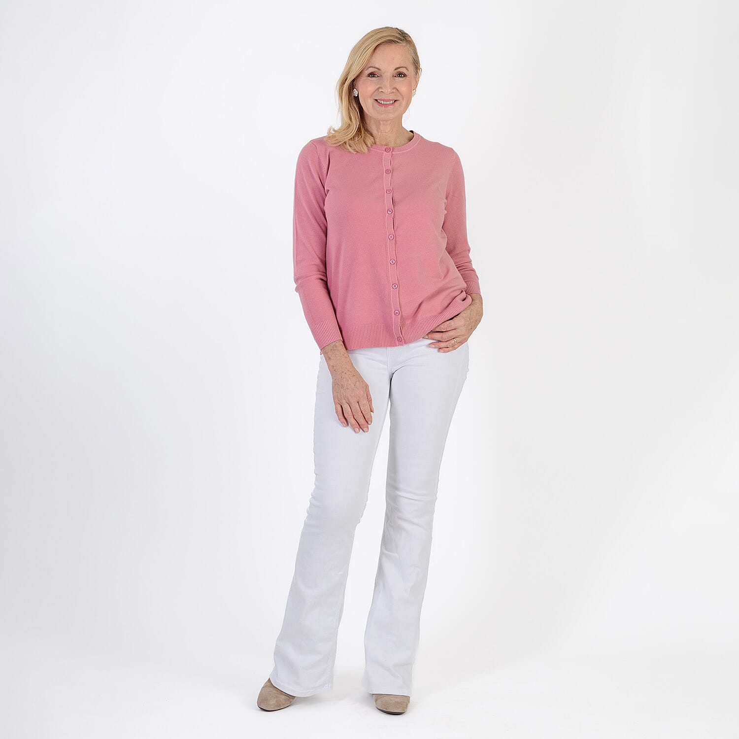 Pure and Natural Crew Neck Cardigan 8094265 1
