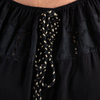 Pure and Nature 100% Viscose Woven Tie Front Midi Dress (One Size, 8-16) - Black