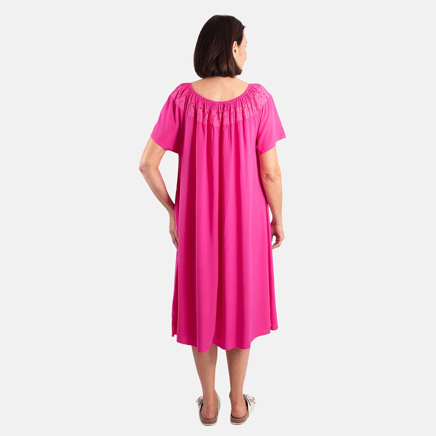 Pure and Nature Woven Tie Front Midi Dress 7823538 2