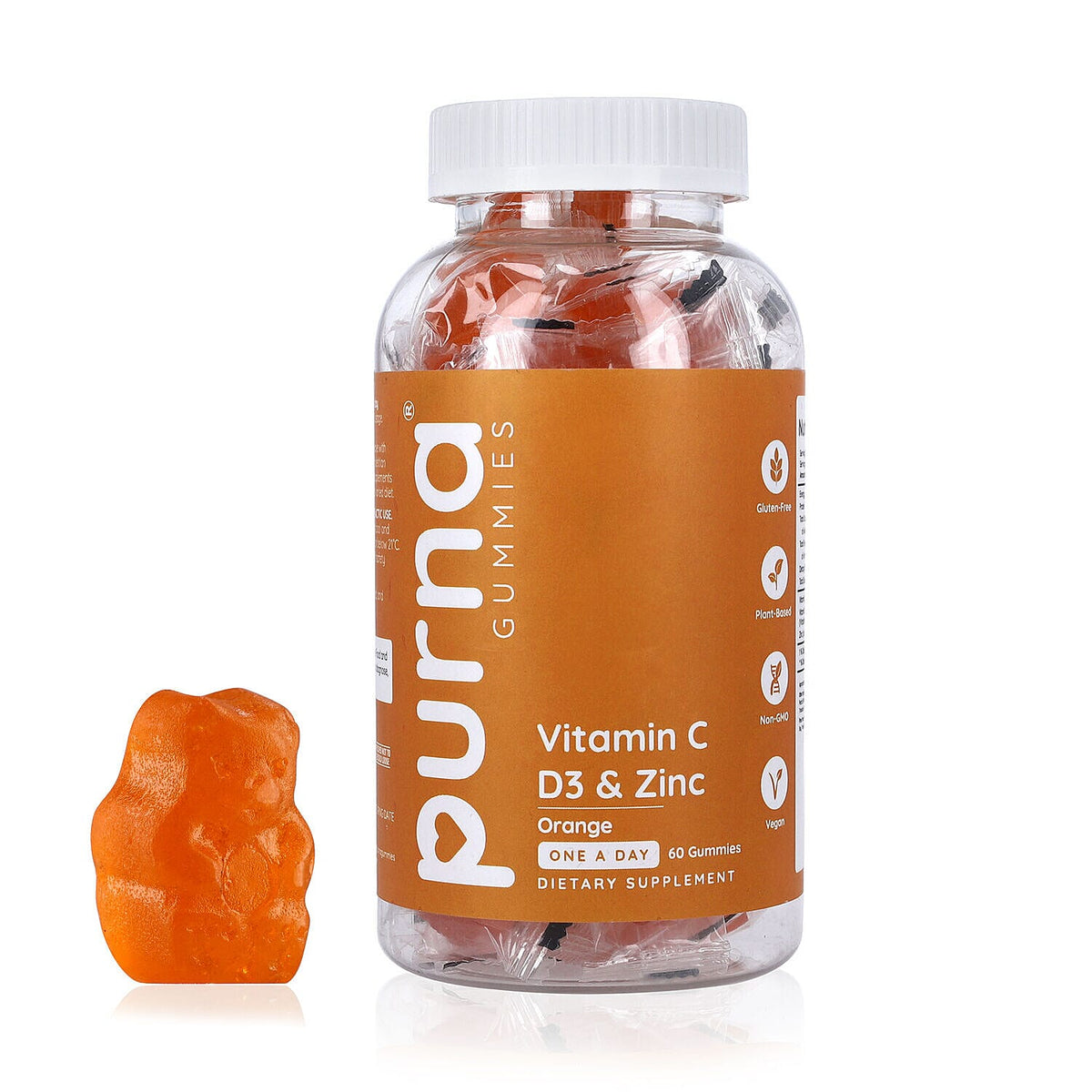 Purna - Orange Flavoured Vitamin C Gummies (60 Gummies) 7233141 0