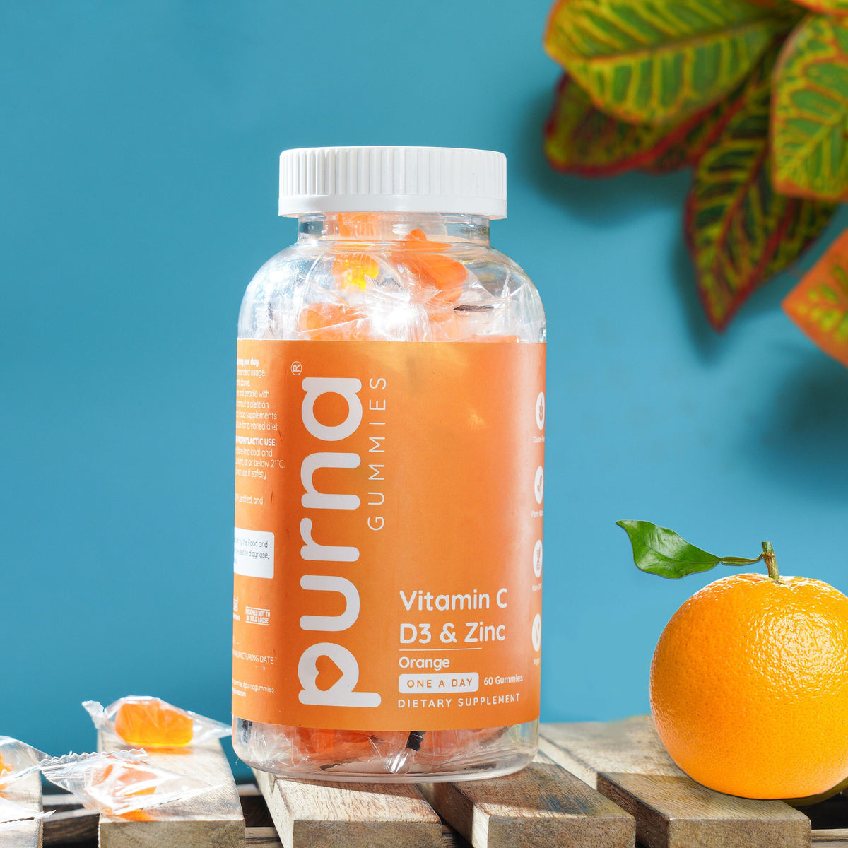 Purna - Orange Flavoured Vitamin C Gummies (60 Gummies) 7233141 1