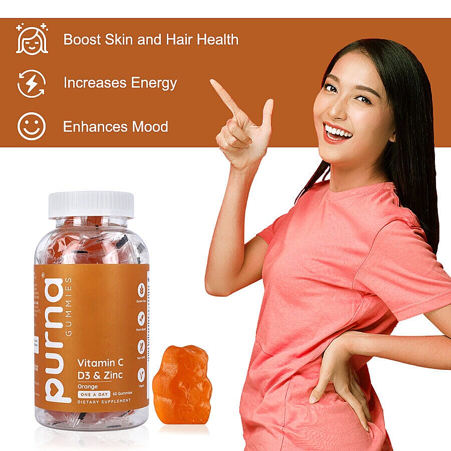 Purna - Orange Flavoured Vitamin C Gummies (60 Gummies) 7233141 2