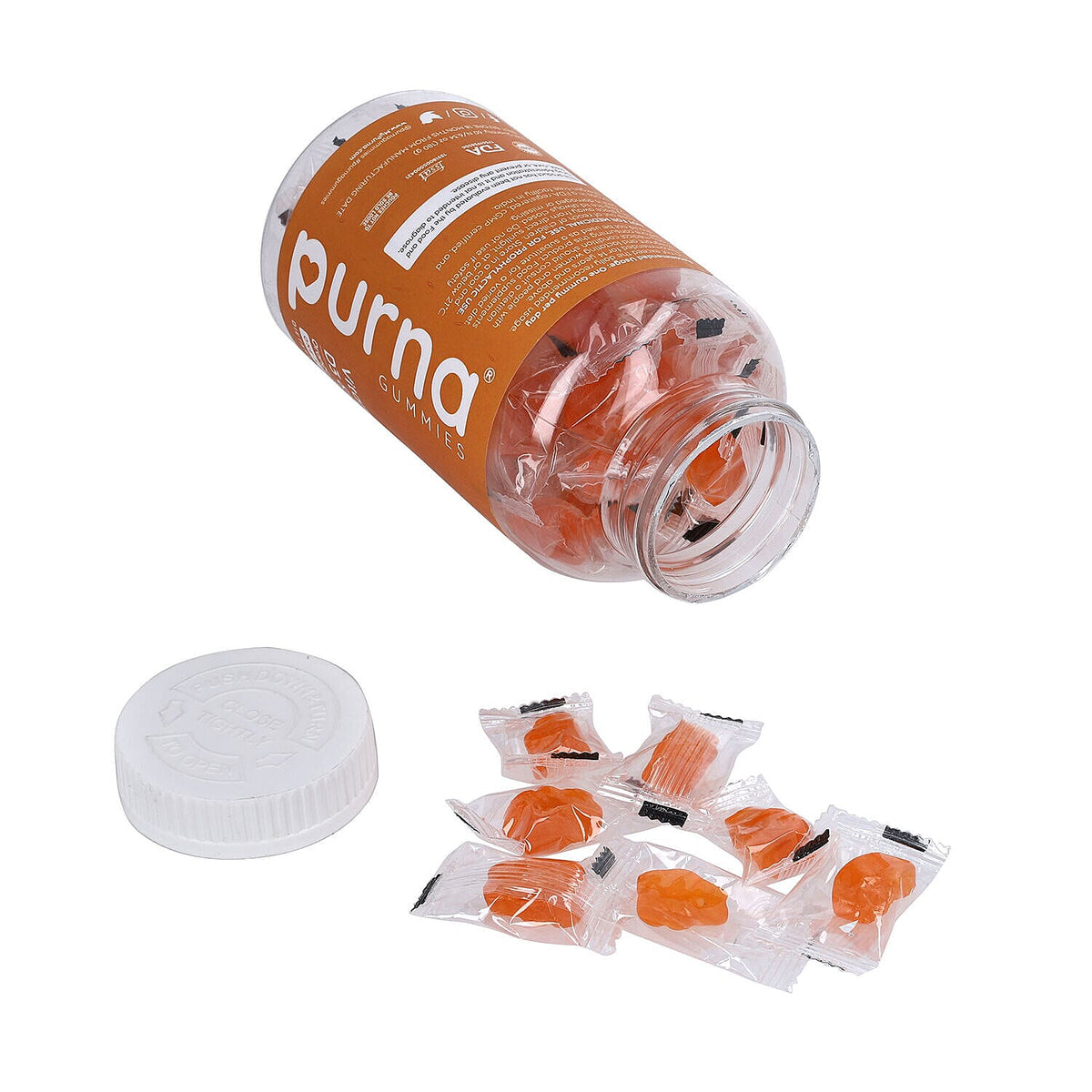 Purna - Orange Flavoured Vitamin C Gummies (60 Gummies) 7233141 6
