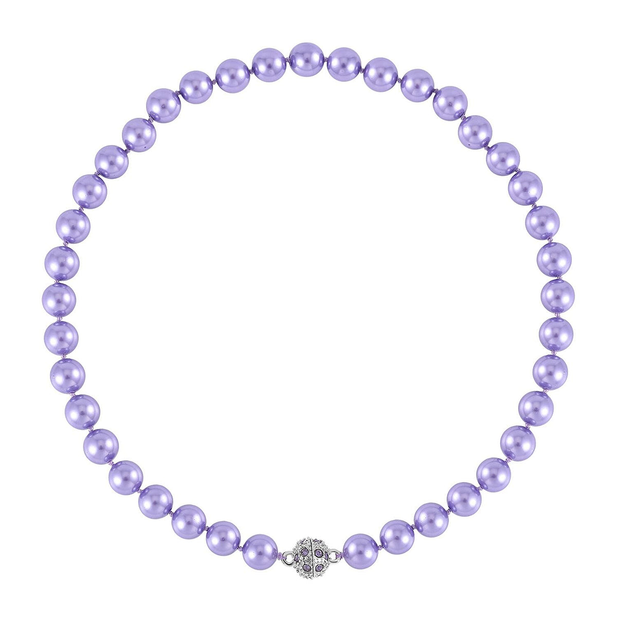Purple Austrian Crystal and Pink Shell Pearl Necklace (Size - 23) 7280401 3