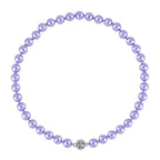 Purple Austrian Crystal and Pink Shell Pearl Necklace (Size - 23)