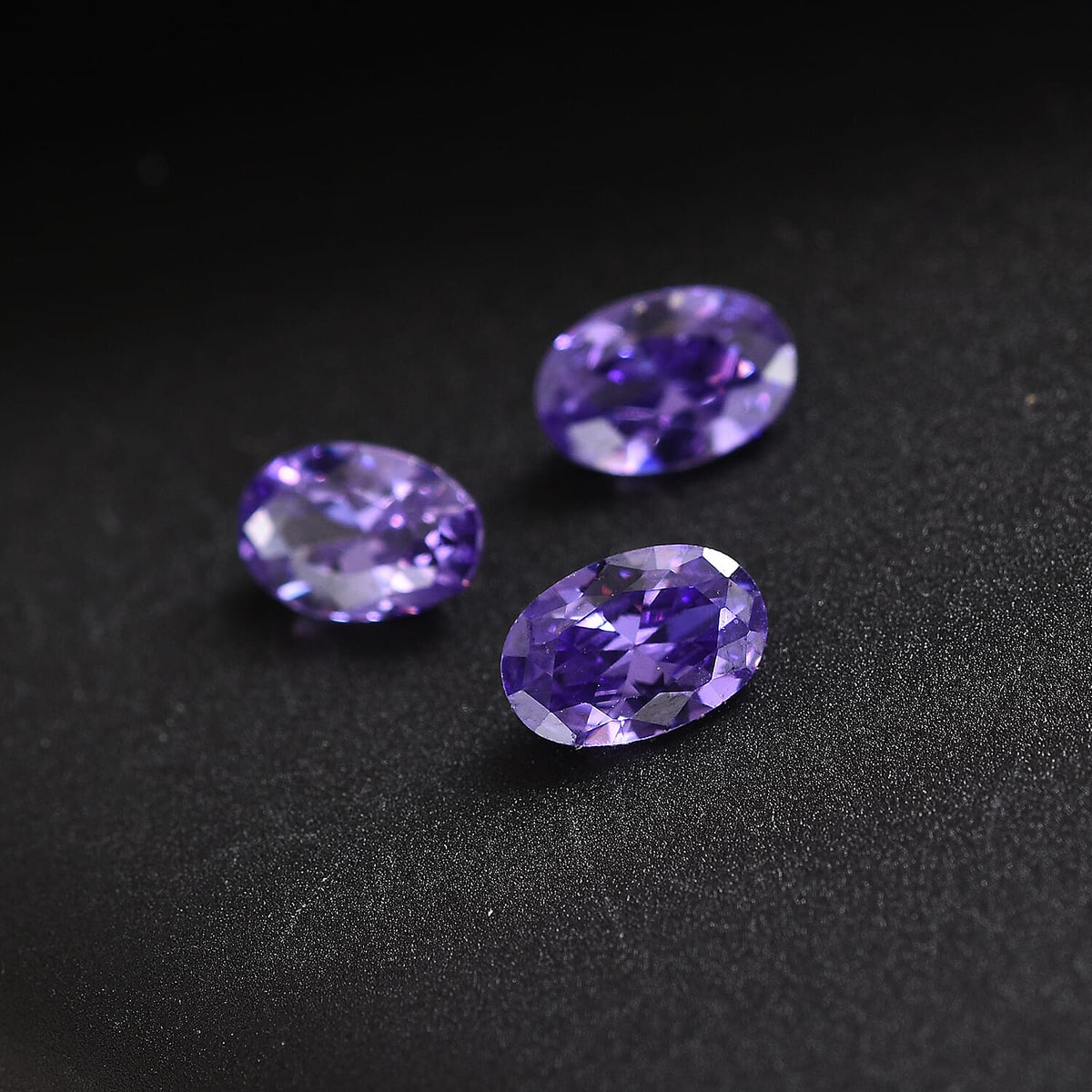 Set of 3 Purple Cubic Zirconia Loose Gemstones in Oval Shape  1.99 Ct. (6x4mm) 8068504 2