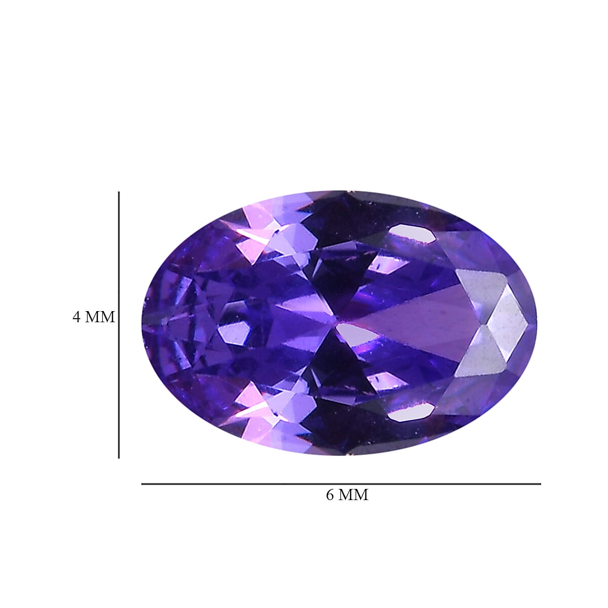 Set of 3 Purple Cubic Zirconia Loose Gemstones in Oval Shape  1.99 Ct. (6x4mm) 8068504 5