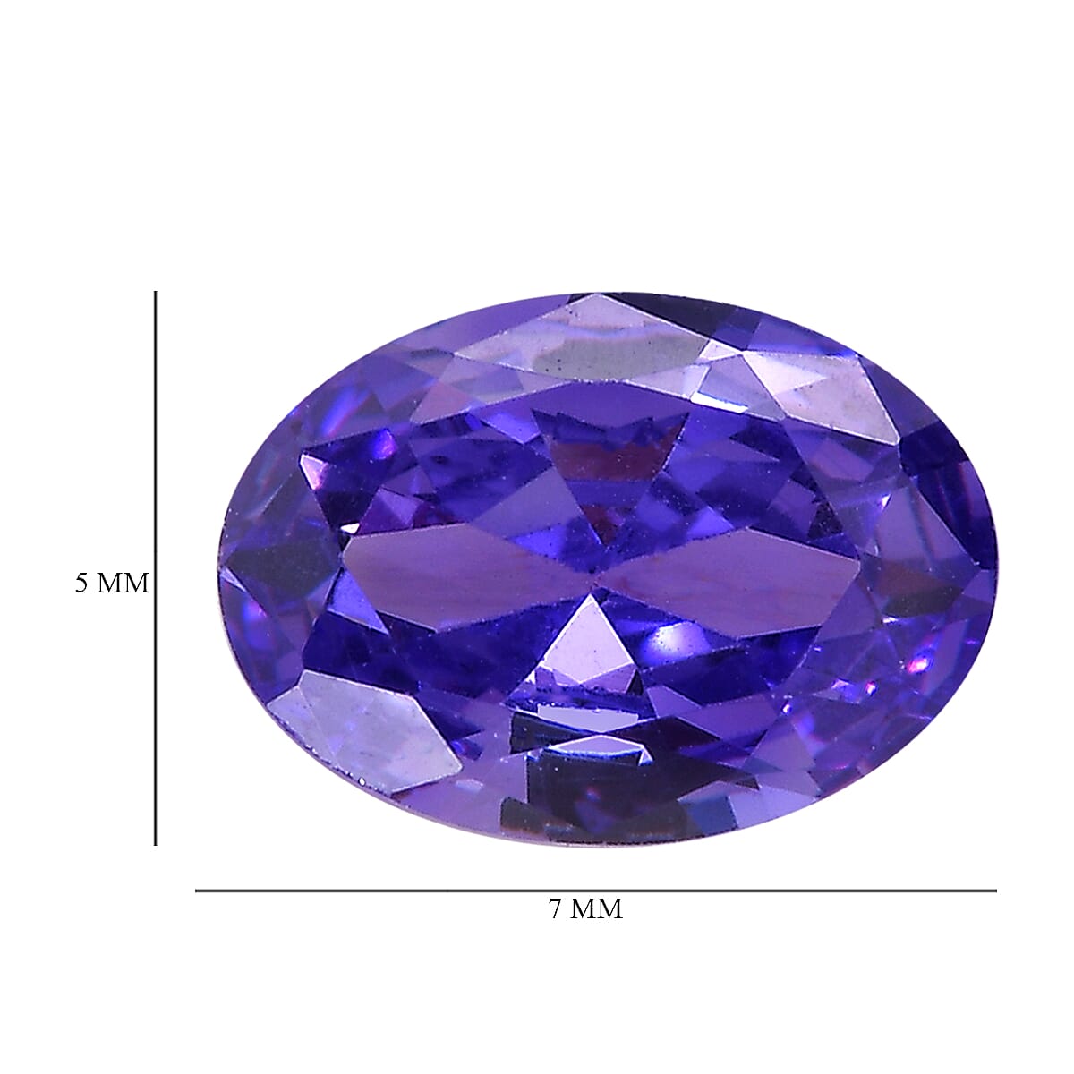 1.11 Ct. Purple Cubic Zirconia Loose Gemstone in Oval Shape (7x5mm) 8068506 4
