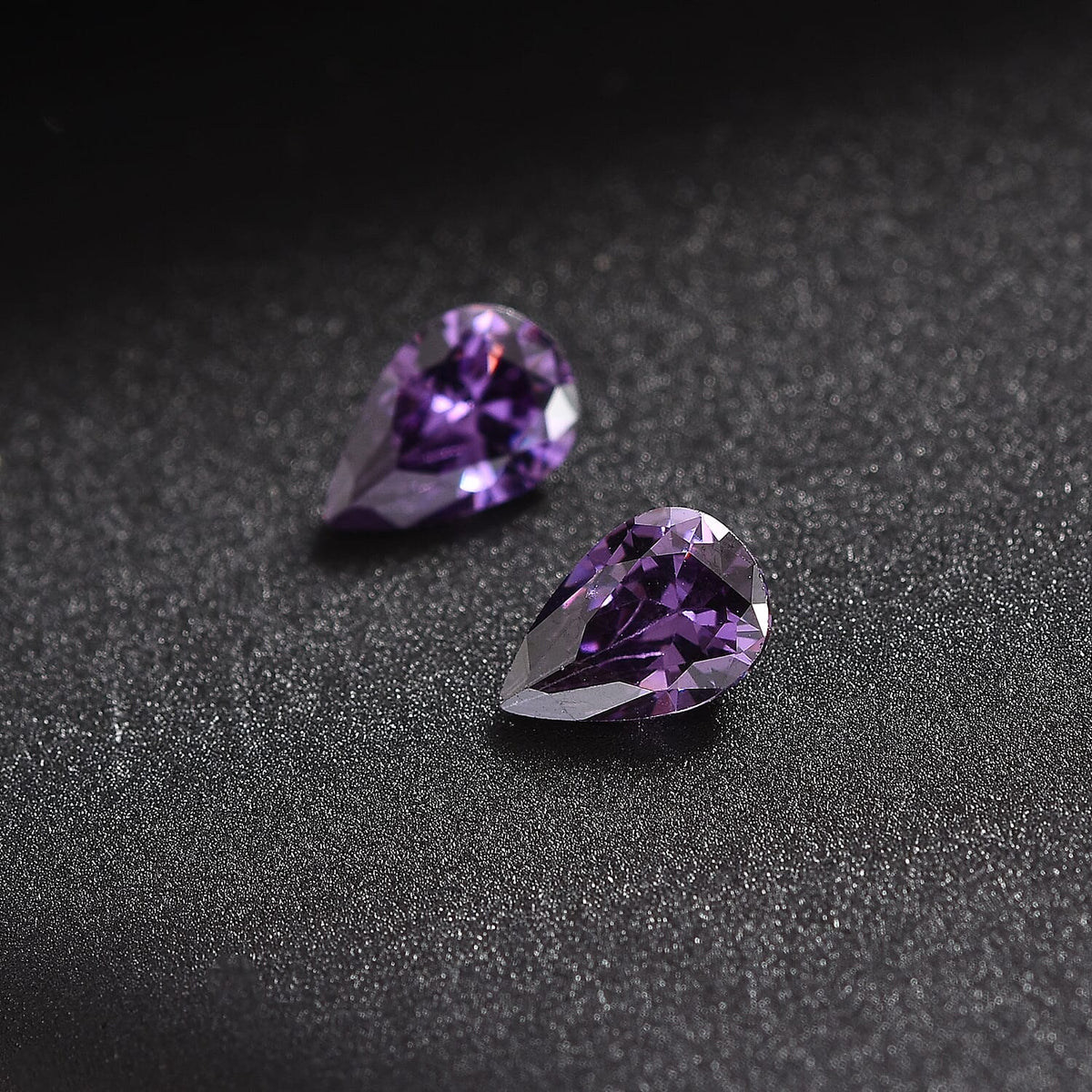 Set of 2 Purple Cubic Zirconia Loose Gemstones in Pear Shape 1.15 Ct. (6x4 mm) 8068507 1