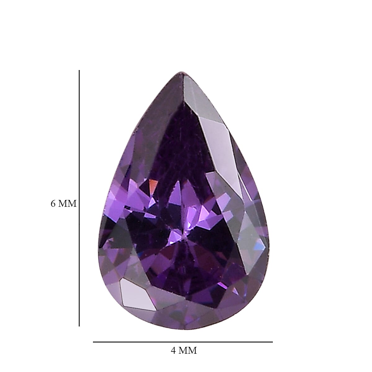 Set of 2 Purple Cubic Zirconia Loose Gemstones in Pear Shape 1.15 Ct. (6x4 mm) 8068507 4