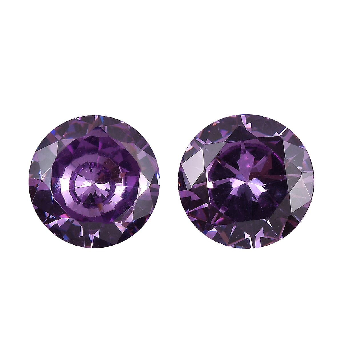 2.55 Ct. Set of 2 Purple Cubic Zirconia Loose Gemstones in Round Shape (6 mm) 8068510 0
