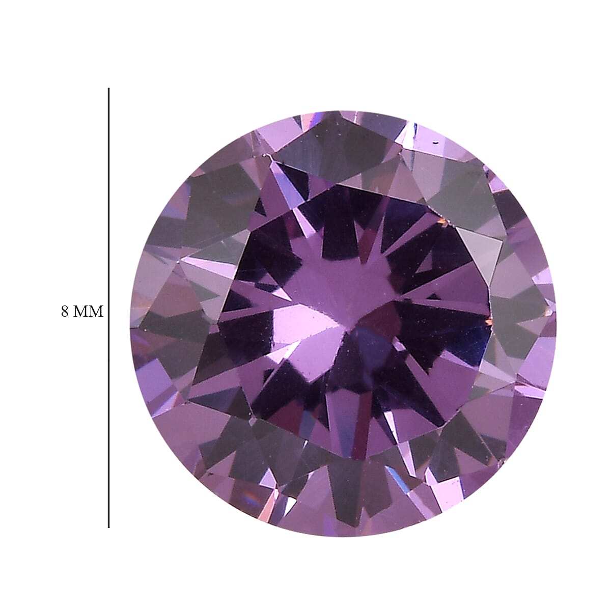 3.1 Ct. Purple Cubic Zirconia Loose Gemstone in Round Shape (8 mm) 8068512 4
