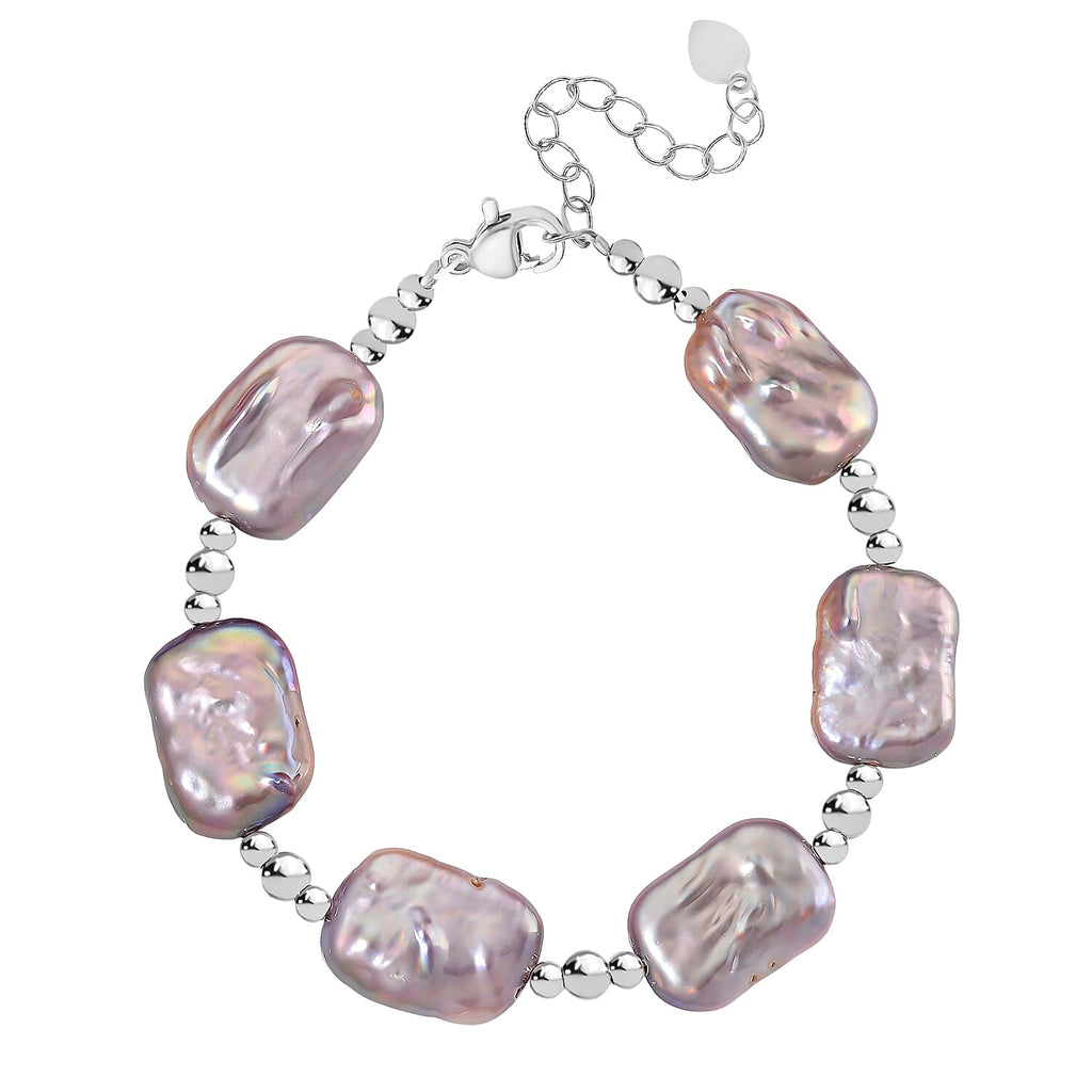 Multi Colour Keshi Pearl Bracelet (Size 7 - 1.5 Inch Ext)
