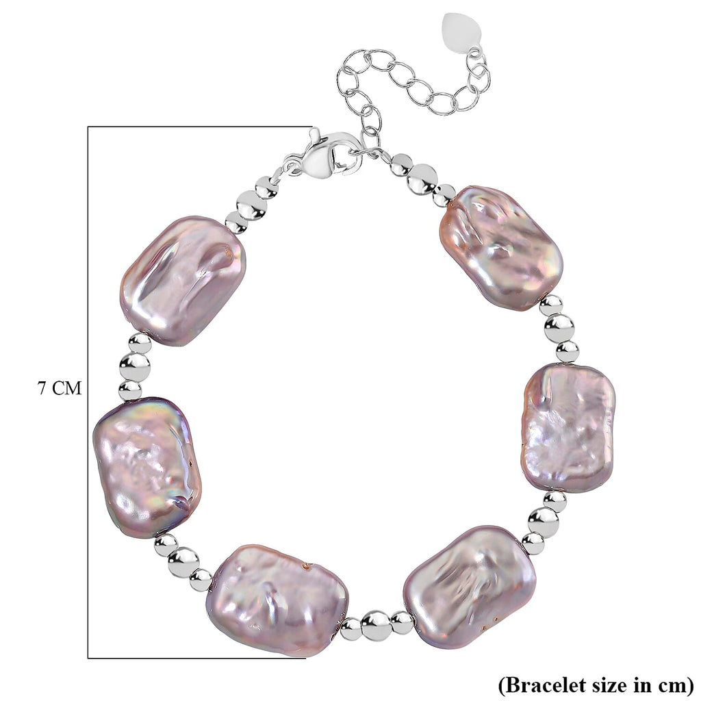 Multi Colour Keshi Pearl Bracelet (Size 7 - 1.5 Inch Ext)