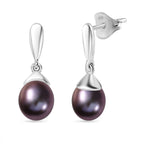 Purple Fresh Water Pearl  Fancy Earring  Sterling Silver 3.00 ct  7.720  Ct.