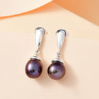 Purple Fresh Water Pearl  Fancy Earring  Sterling Silver 3.00 ct  7.720  Ct.