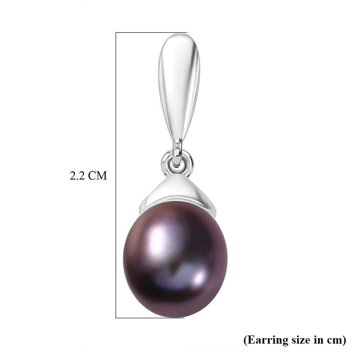 Purple Fresh Water Pearl Fancy Earrings in Sterling Silver 7.720  Ct. 7846595 6