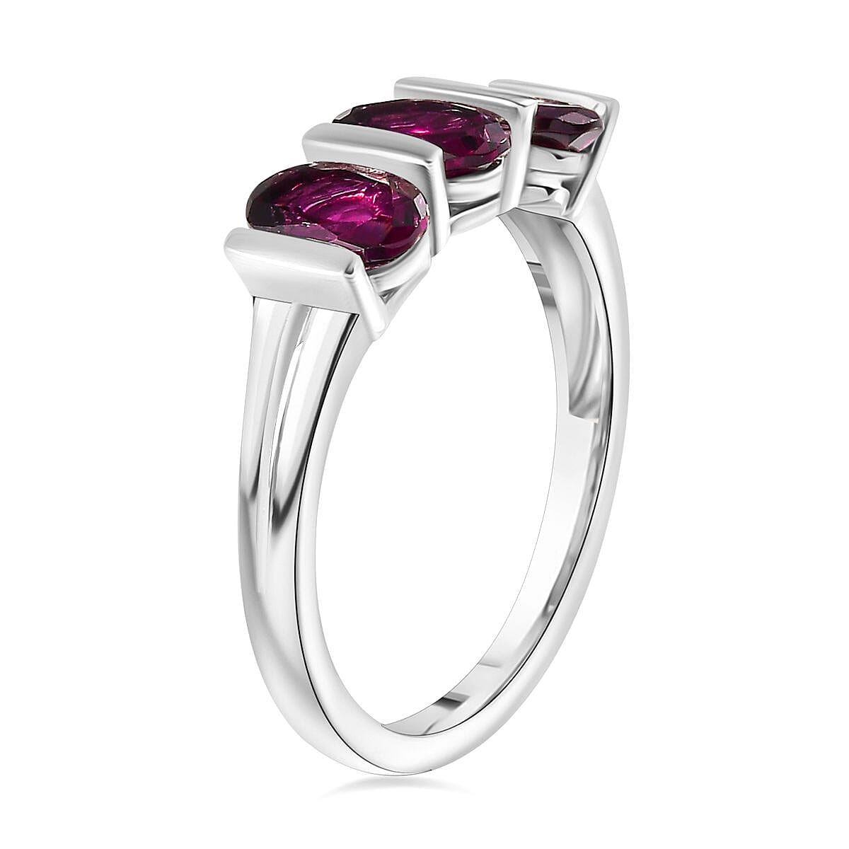 Rare Natural EMBER Garnet Ring in Rhodium Overlay Sterling Silver 1.80 ct 7817087 3