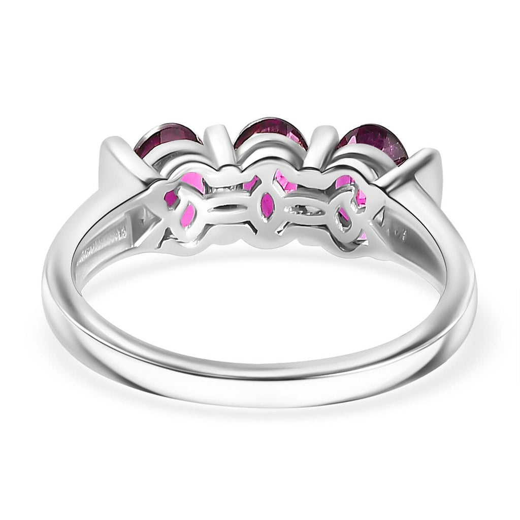 TONY DINIZ COLLECTION - Rare Natural EMBER Garnet Ring in rhodium Sterling Silver 1.80 ct