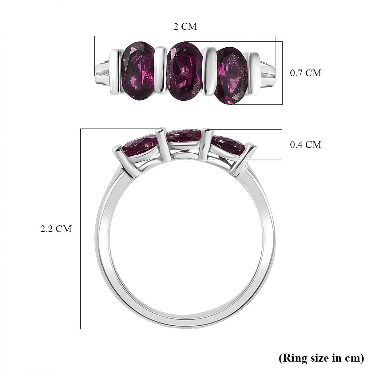 Rare Natural EMBER Garnet Ring in Rhodium Overlay Sterling Silver 1.80 ct 7817087 5