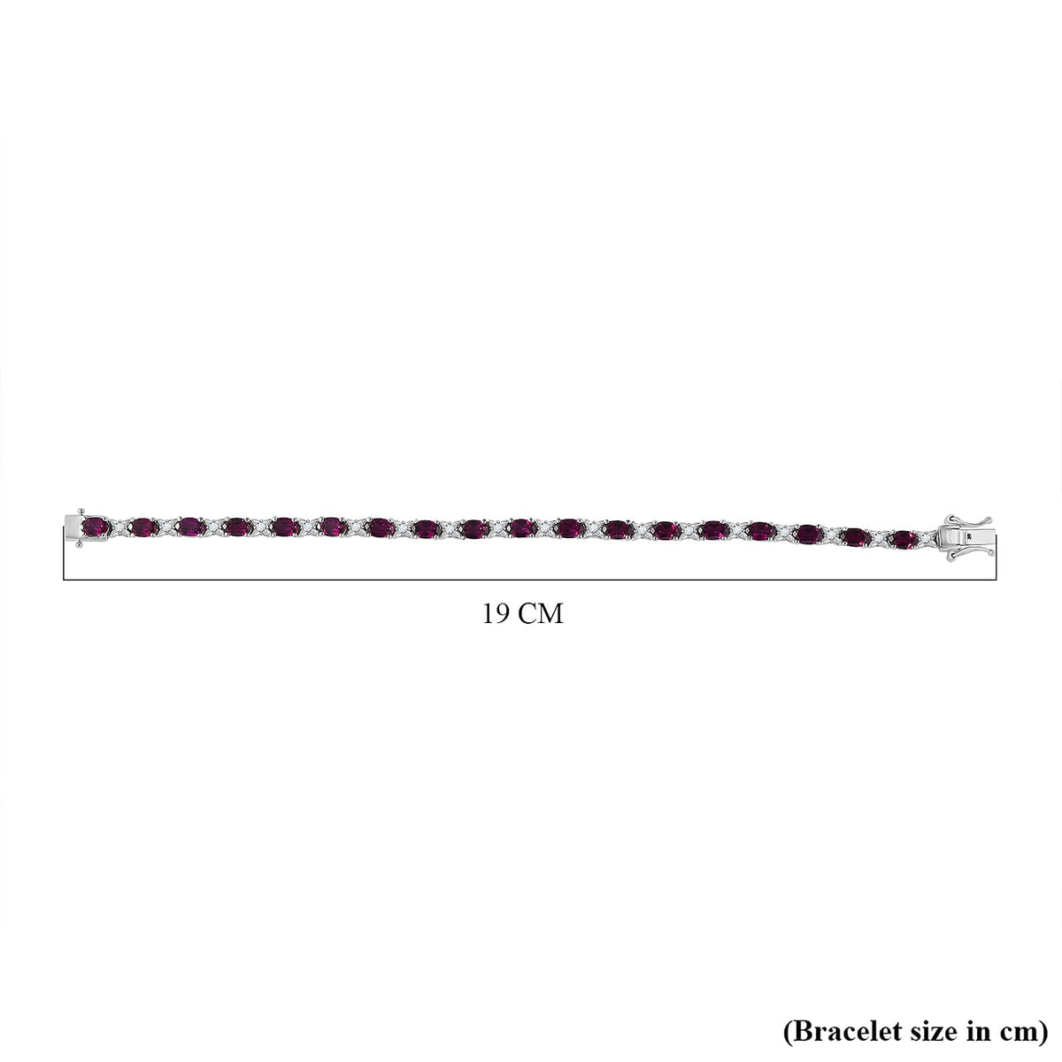 Natural Ember Garnet and Natural Zircon Tennis Bracelet (Size - 7) in Rhodium Overlay Sterling Silver 7845857 5