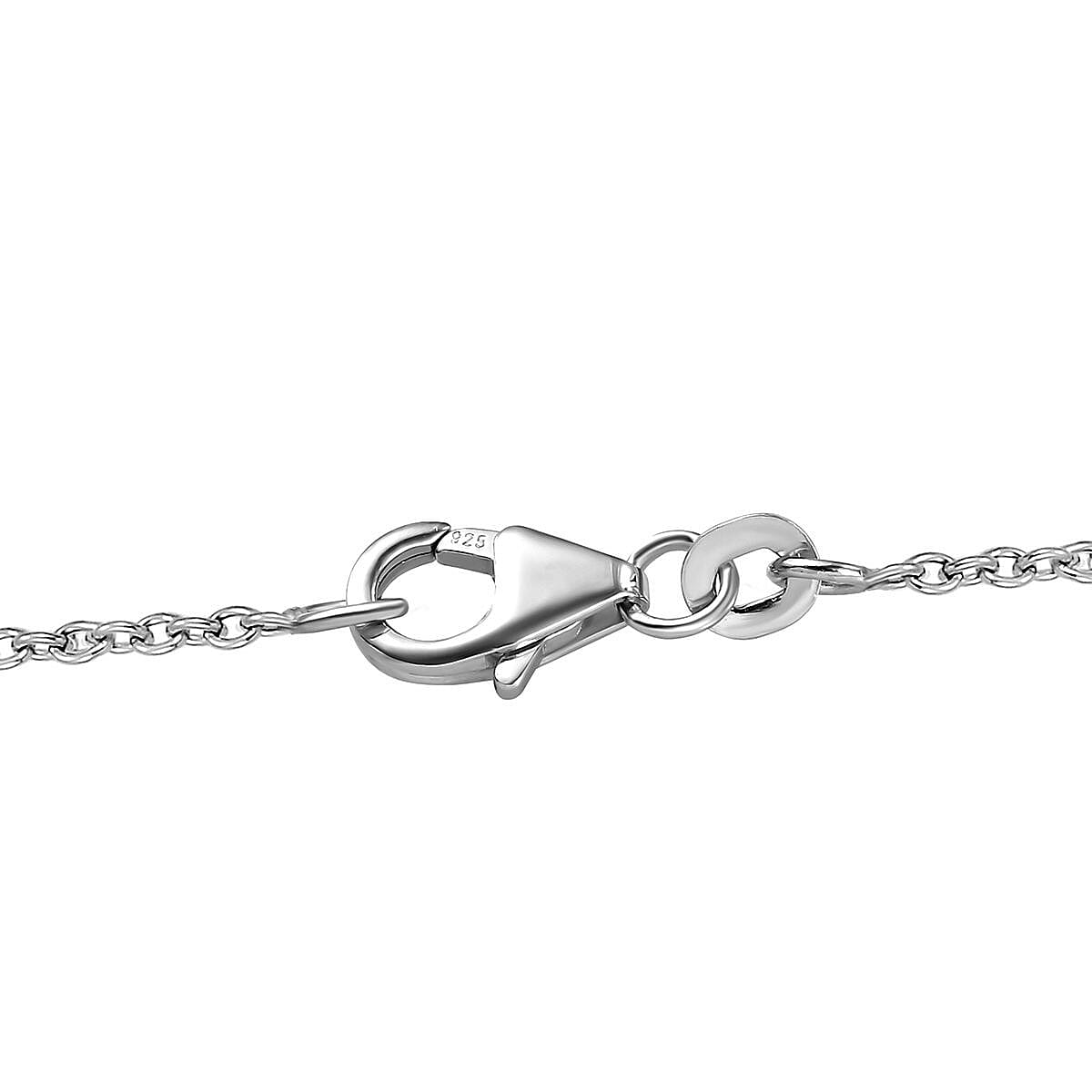 Tony Diniz Collection - Natural Ember Garnet, Natural White Zircon Circle Pendant with Chain (Size 20) in Rhodium Overlay Sterling Silver 1.580  ct. 4285786 6
