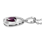 Tony Diniz Collection - Natural Ember Garnet, Natural  White Zircon Pendant with Chain (Size 20) in Rhodium Overlay Sterling Silver