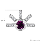 Tony Diniz Collection - Natural Ember Garnet,  White Zircon  Solitaire Stud Push Post Earring in Rhodium Overlay Sterling Silver 1.30 ct.