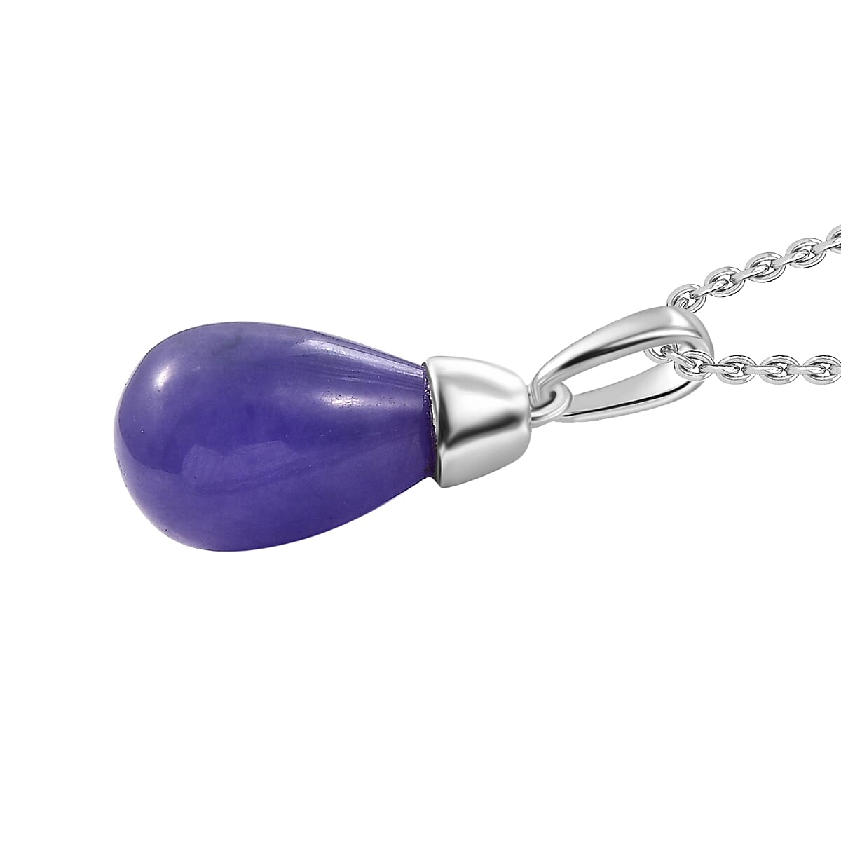 Purple Jade Pendant with Chain (Size - 20) in Sterling Silver 9.10 Ct. 4330715 3