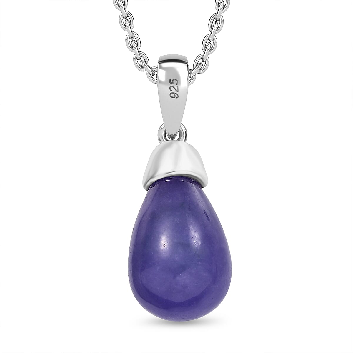 Purple Jade Pendant with Chain (Size - 20) in Sterling Silver 9.10 Ct. 4330715 4