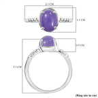 Purple Jade Ring in Sterling Silver 2.23 Ct.