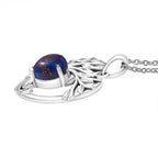 D'Joy Purple Mojave Turquoise Black Oxidised Pendant with Cable Chain (Size 20) Sterling Silver 1.76 Ct.