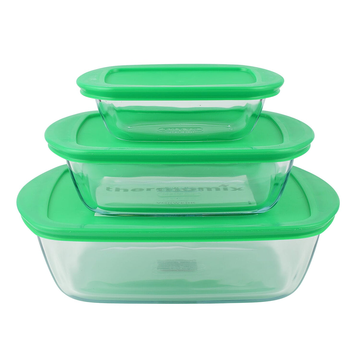 Pyrex 6 Piece Cook &amp; Store Rectangular Dishes Set (3 bowl and 3 Lids) 7672011 0