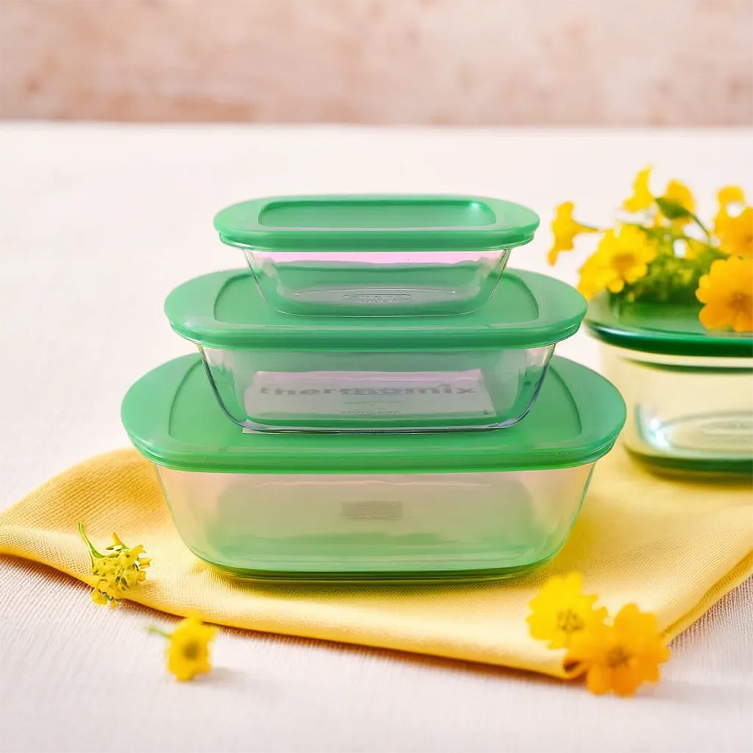 Pyrex 6 Piece Cook &amp; Store Rectangular Dishes Set (3 bowl and 3 Lids) 7672011 1