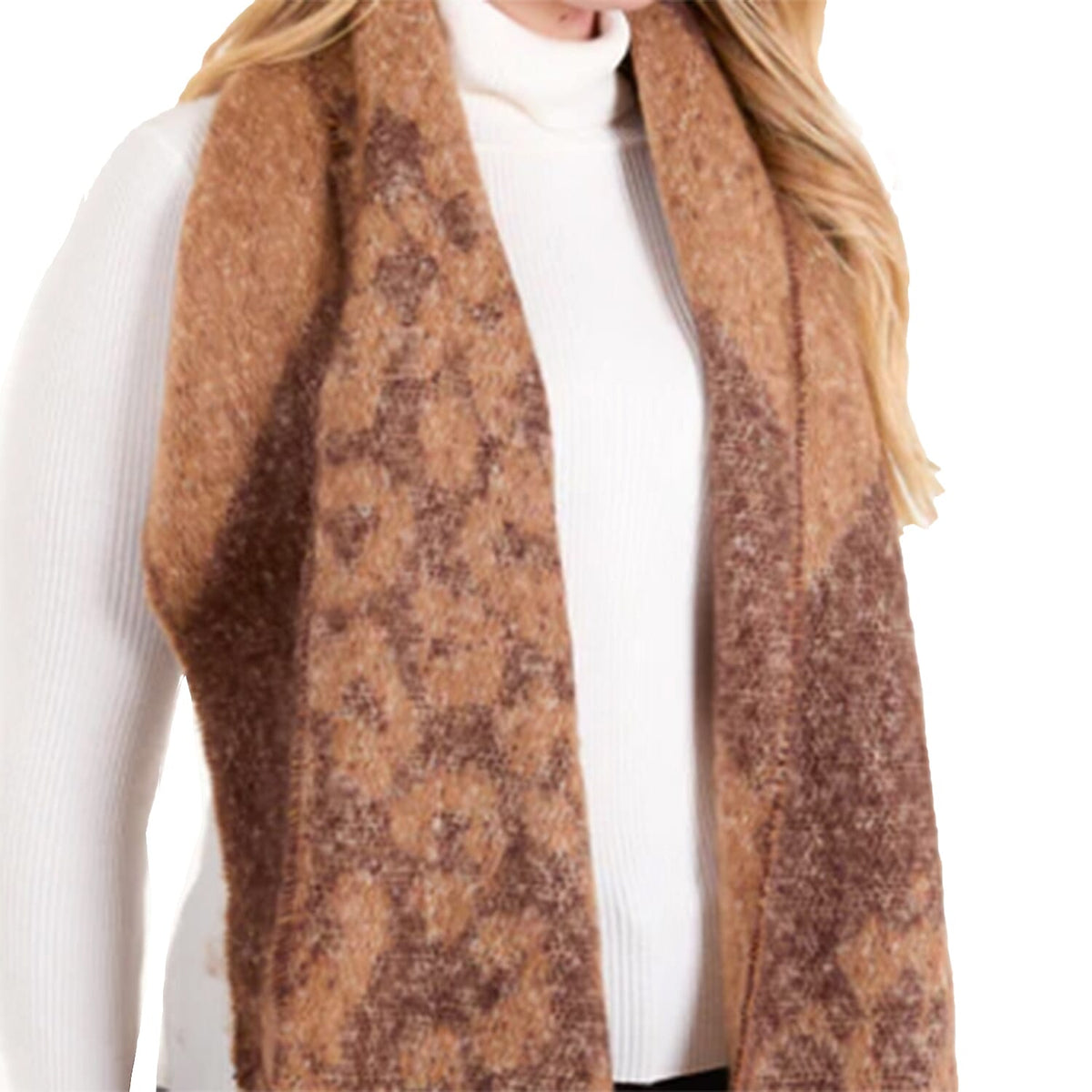 QED Abstract Print Scarf (Free Size) - Brown V32530535 0