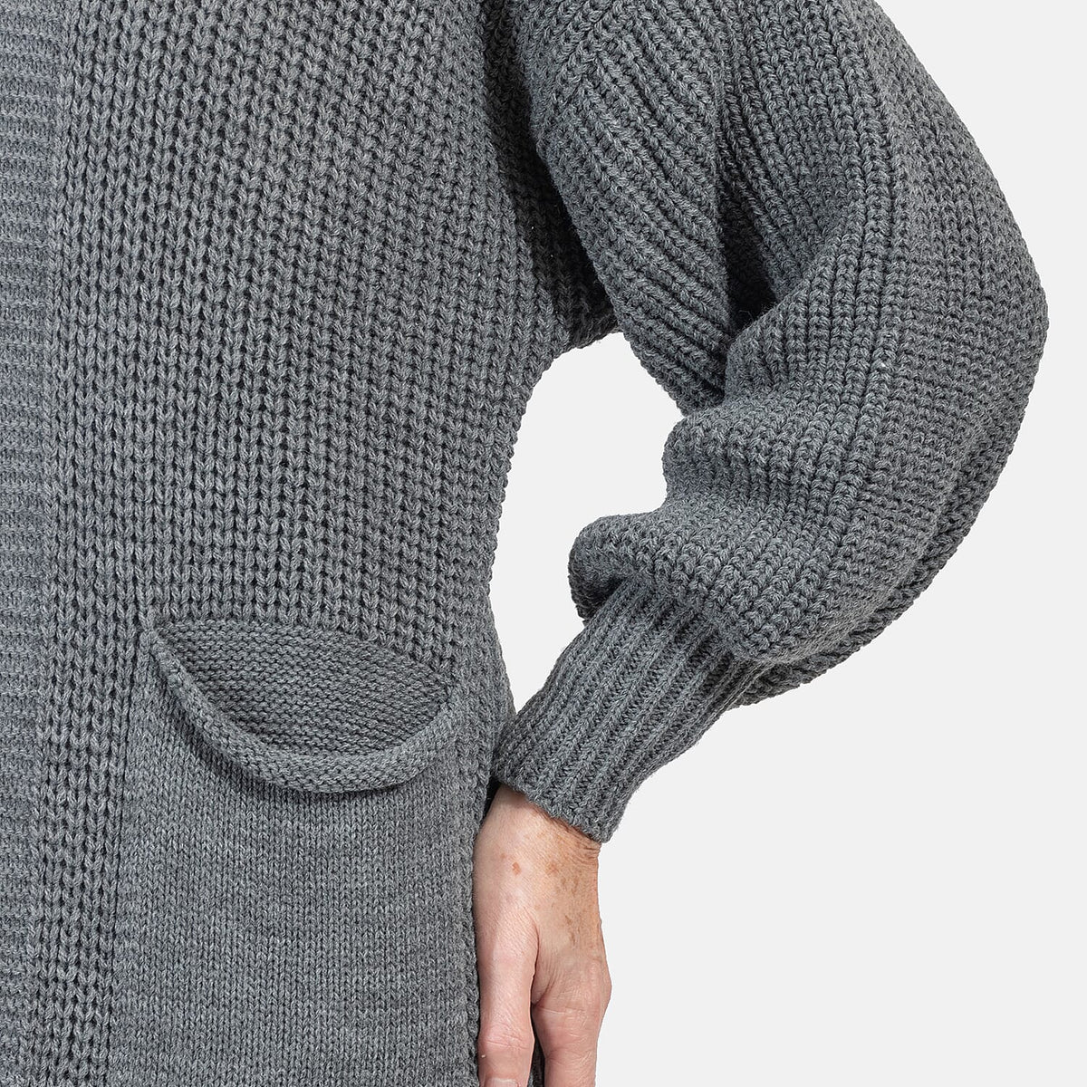 NOVA OF LONDON Edge to Edge Knitted Long Cardigan (One Size, 8-18) - Grey 7651706 4
