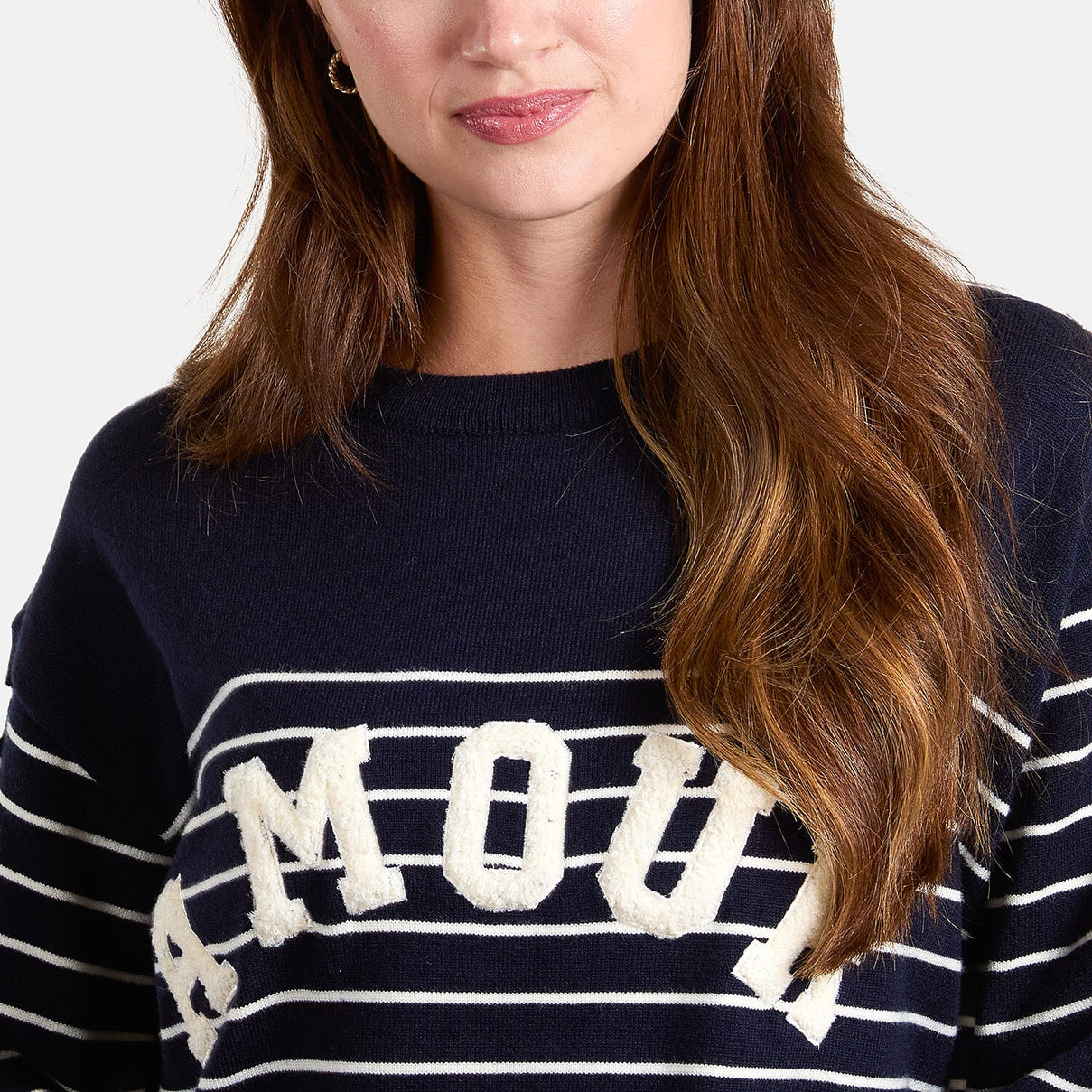 QED Amour Towelling Striped Jumper (Size M) - Navy 8132464 1