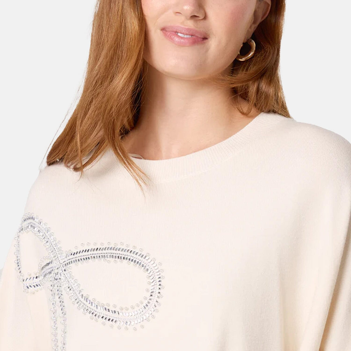 Nova of London Bow Jumper (Size - 8 to 20) - Cream 8275287 3