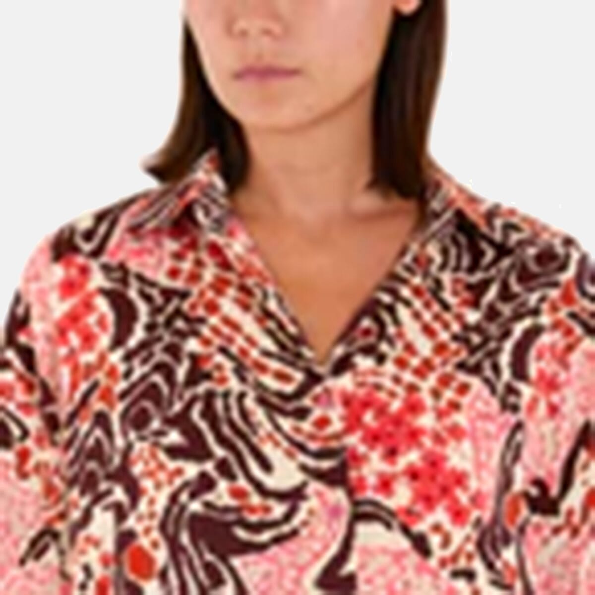 QED London Floral Print Long Sleeve Loose Fit Shirt (Size 8 to 16) - Brown V32516304 2