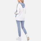 QED London Pullover Sweatshirt Hoodie With Shirt (Size M, 12 to 14) - Blue