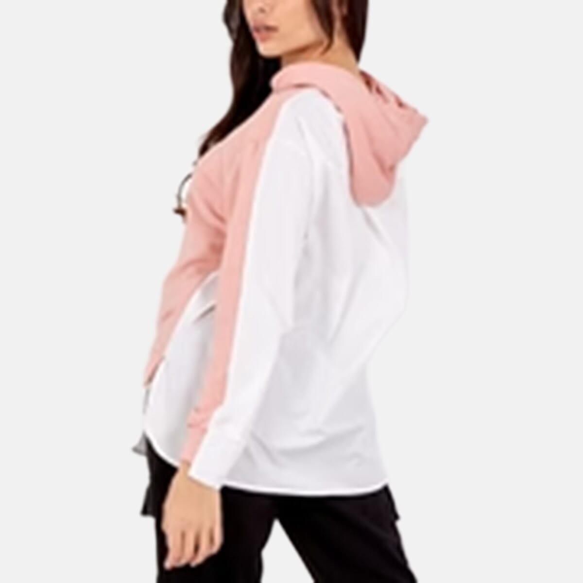 QED London Pullover Sweatshirt Hoodie With Shirt (Size M, 12 to 14) - Pink 8530060 1