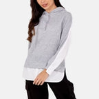 QED London Pullover Sweatshirt Hoodie With Shirt (Size S, 8 to 10) - Grey